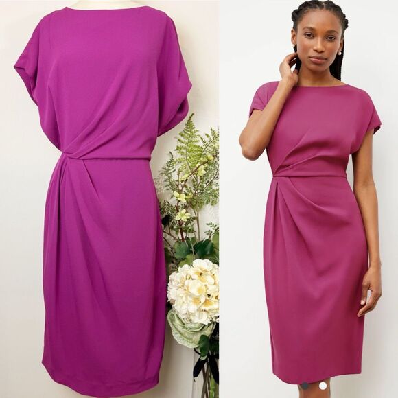 MM LaFLEUR | The Jillian Dress | eco medium crepe | 12 | nwt | berry - Picture 1 of 15